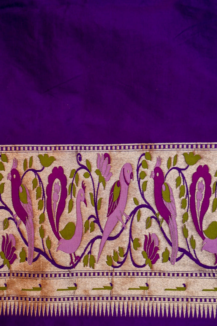 Handwoven Banarasi Pure Meenakari Shikargah Katan Silk Saree View 6