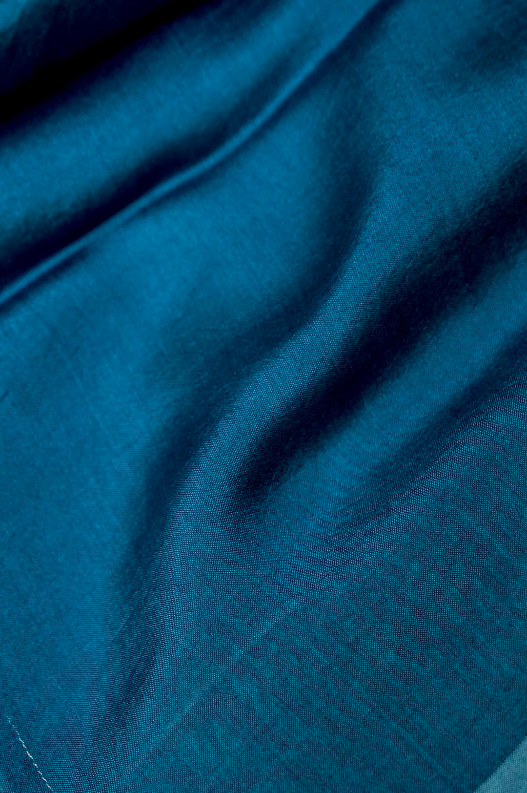Teal Blue Modal Silk Co-Ord Set with Silver Zari Leaf Buti