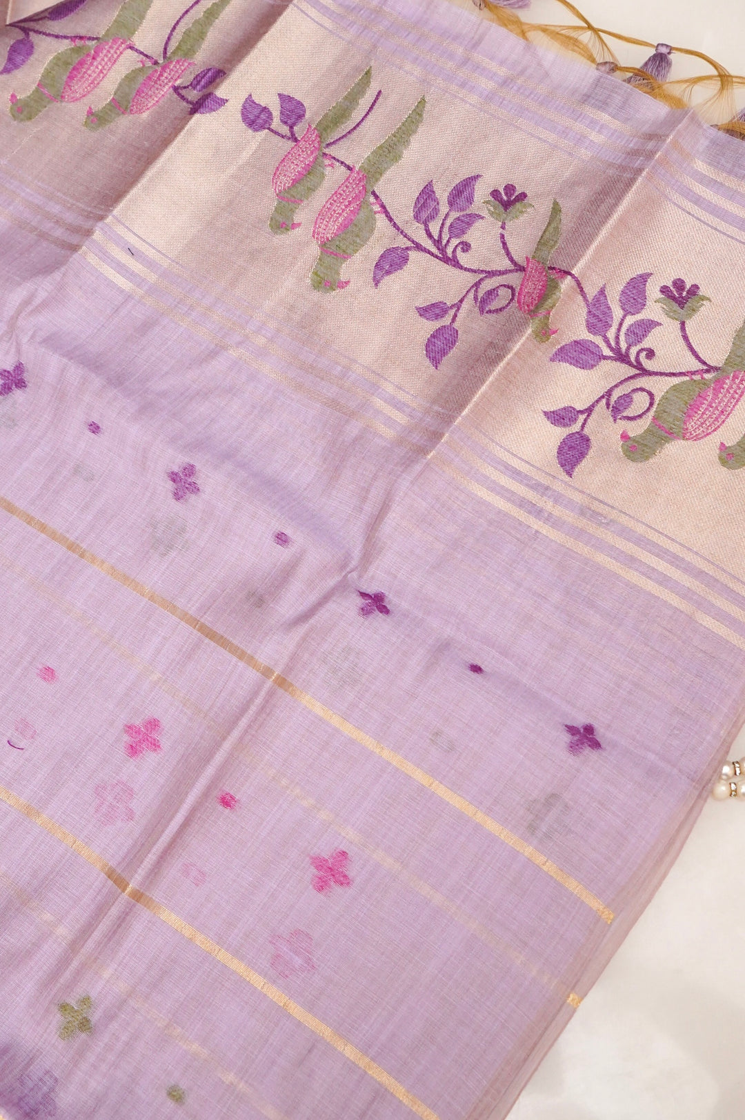Enchanting Lavender Meenakari Bird Motif Suit Set