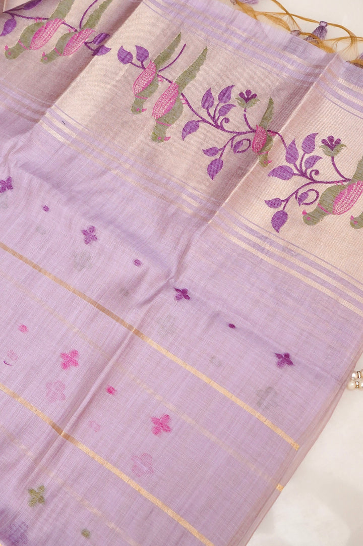 Enchanting Lavender Meenakari Bird Motif Suit Set
