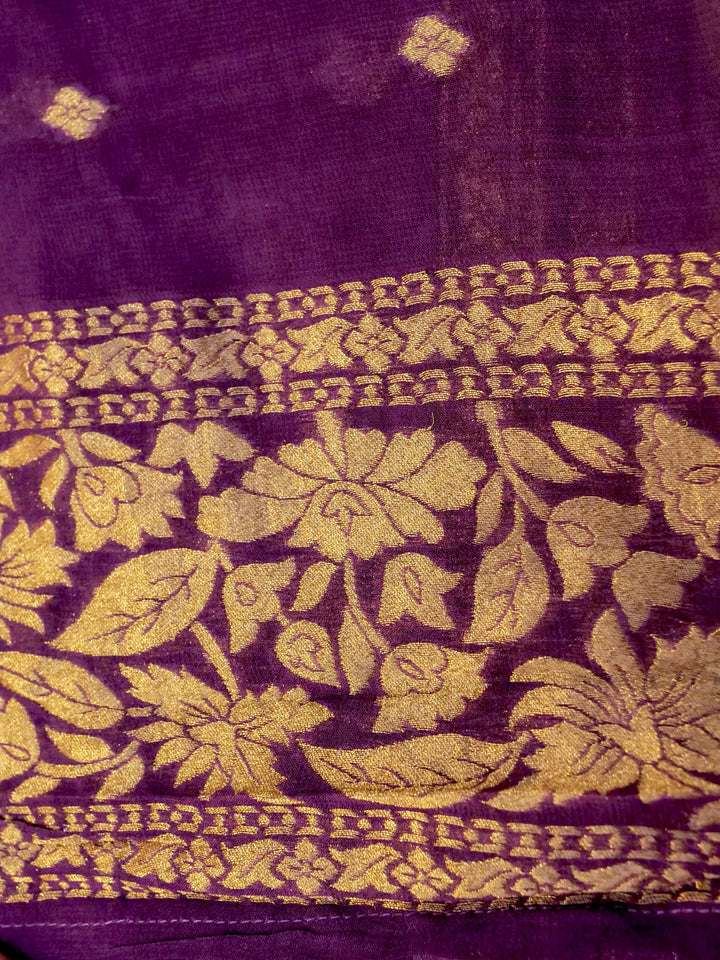 Bandhani Elegance Wine Khaddi Georgette Saree with Resham Weave Meenakari Jaal