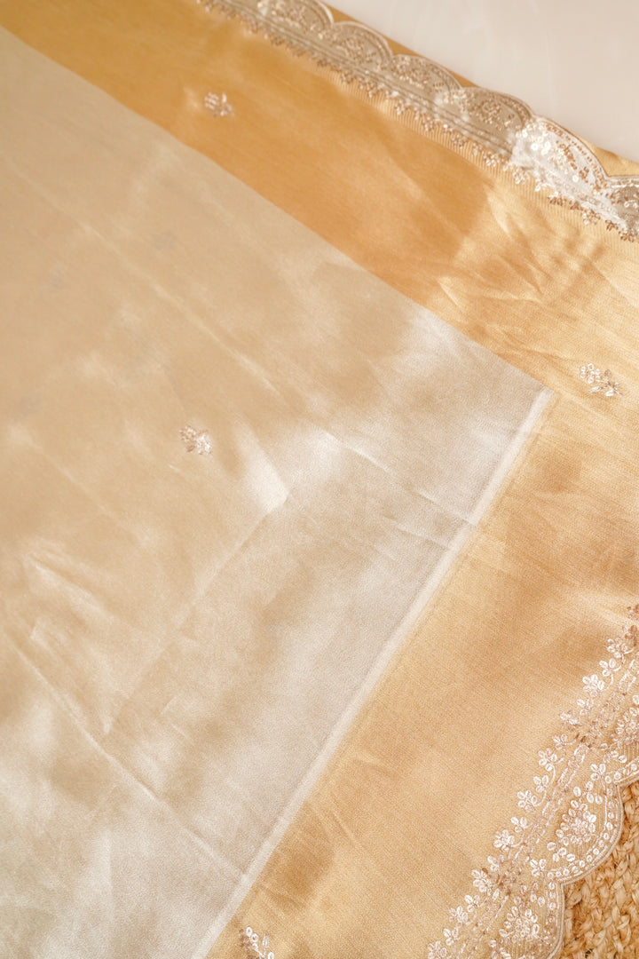 Designer Banarasi Soft Brocade Saree with Pita Zari Hand Embroidery