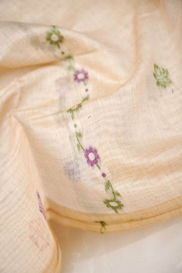 Pure White Meenakari Traditional Cotton Silk Suit Set