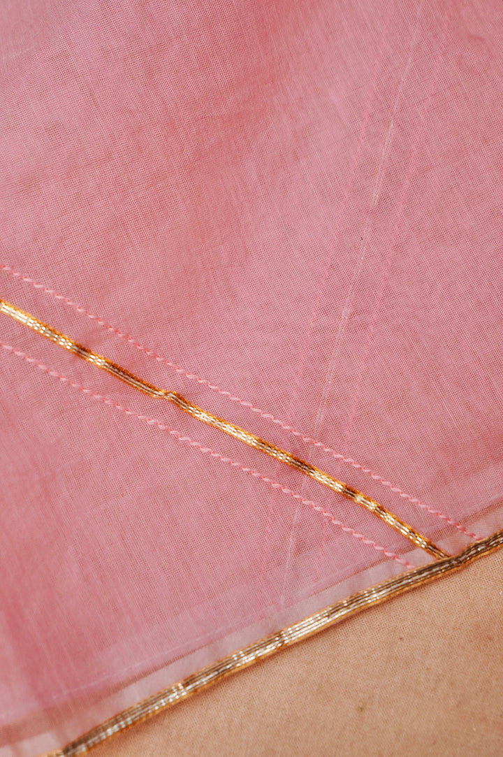Unstitched Pastel Pink Pure Muslin Silk Suit with Hand Embroidery