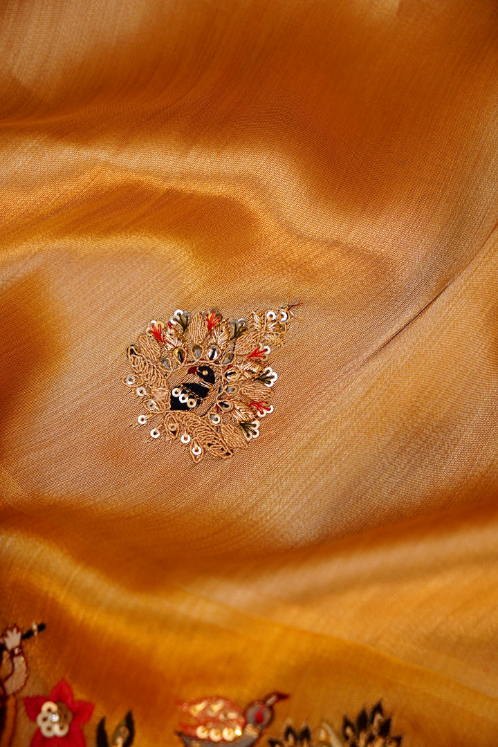 Sunehri Adaa – Designer Golden Tissue Silk Saree