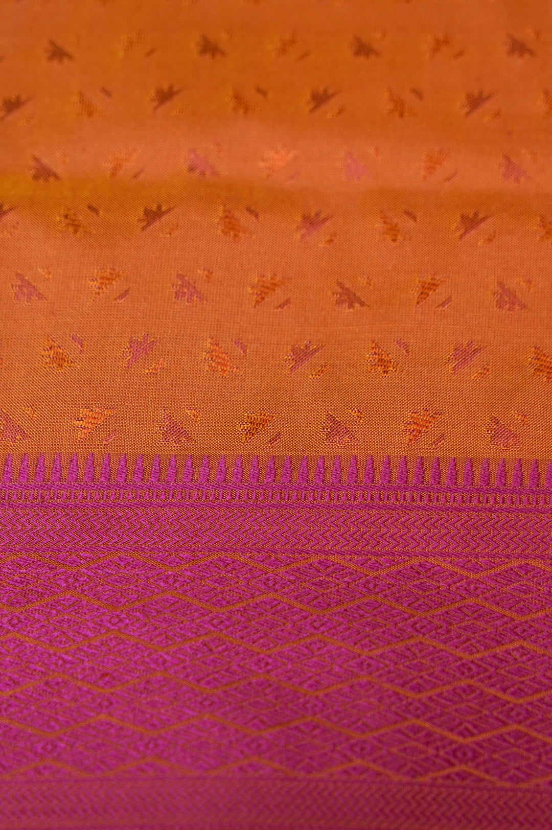 Mustard Yellow Handwoven Banarasi Tanchoi Silk Saree with Resham Art