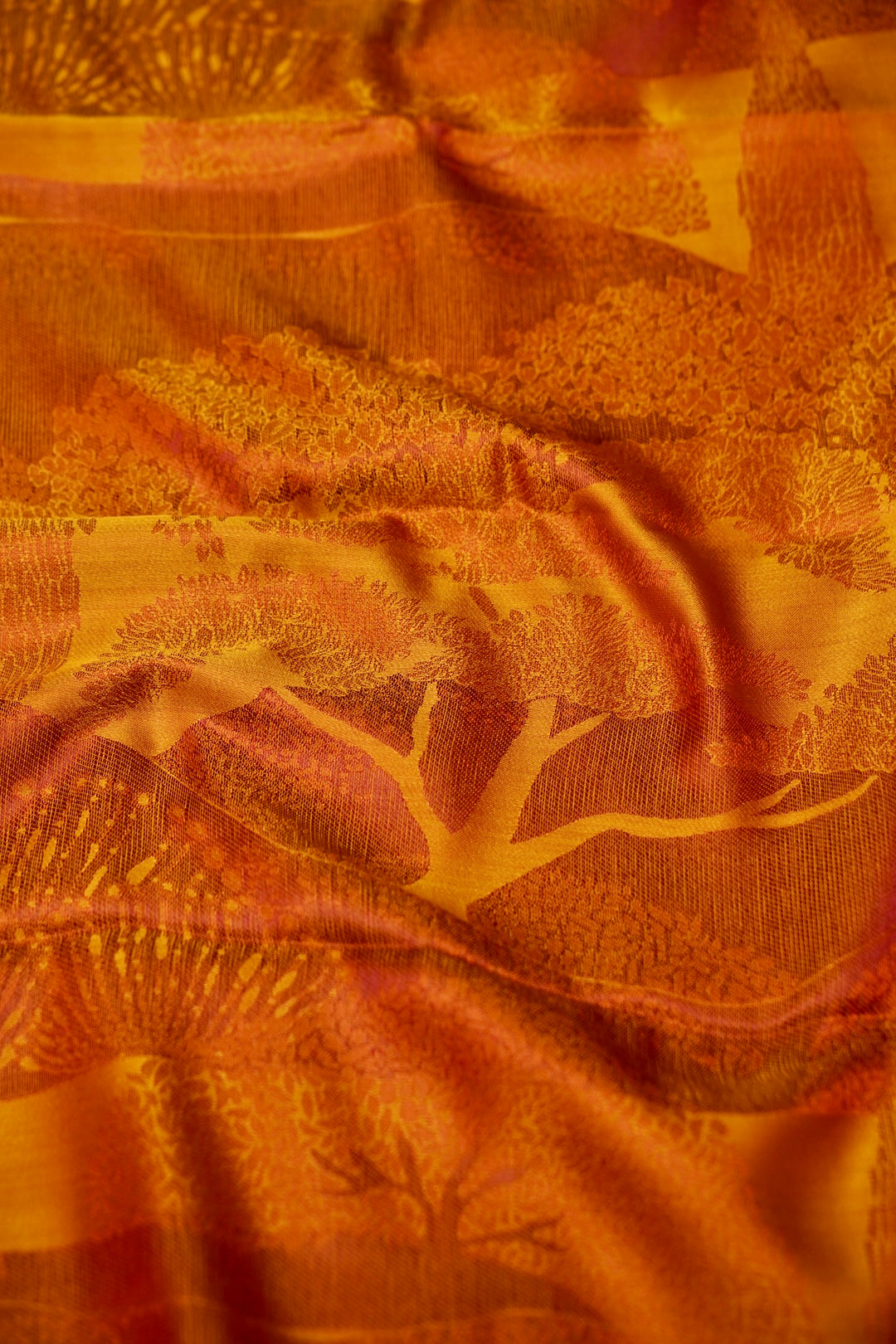 Mustard Yellow Handwoven Pure Banarasi Tanchoi Silk Saree