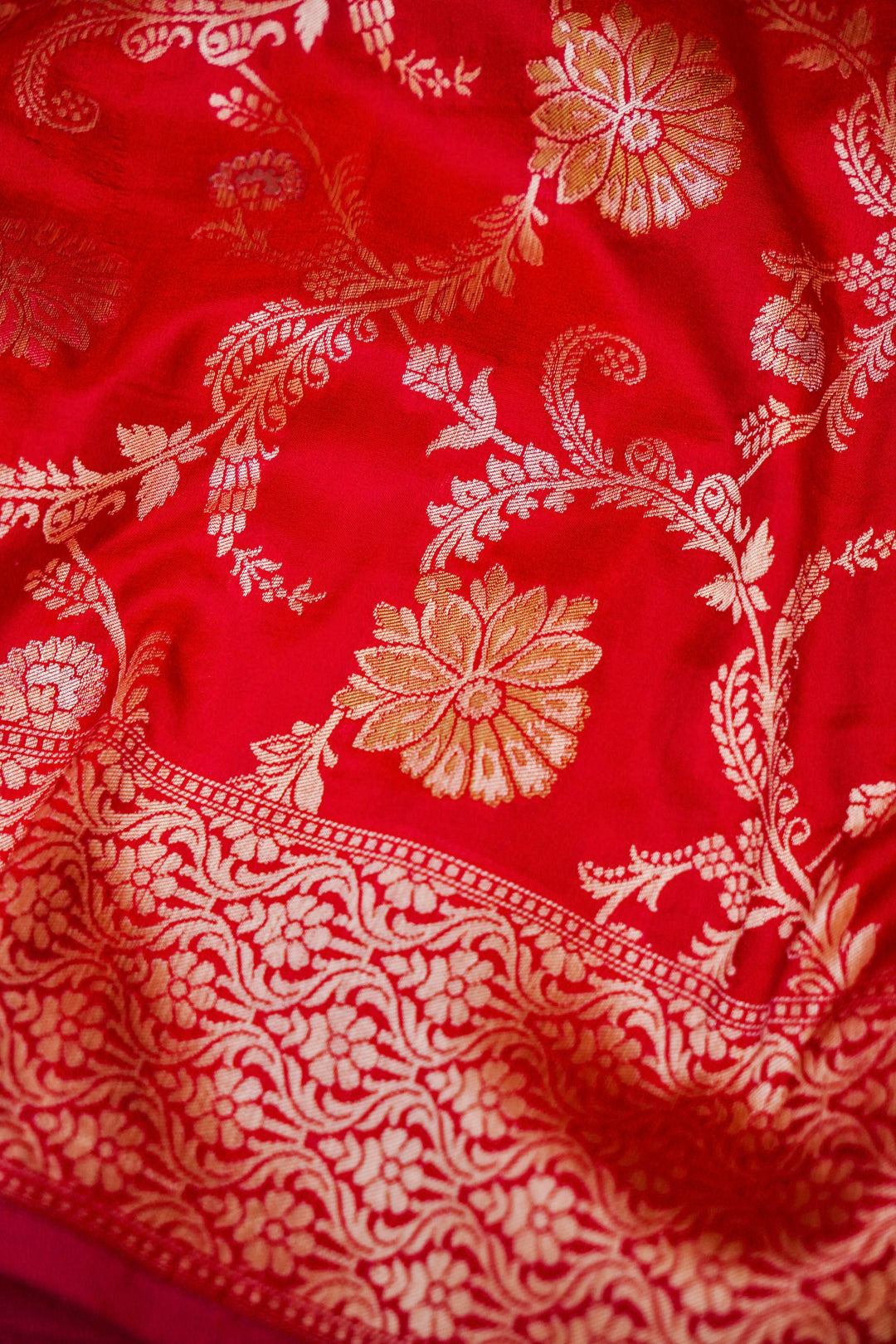 Handwoven Banarasi Bridal Pure Katan Silk Meenakari Jaal Saree