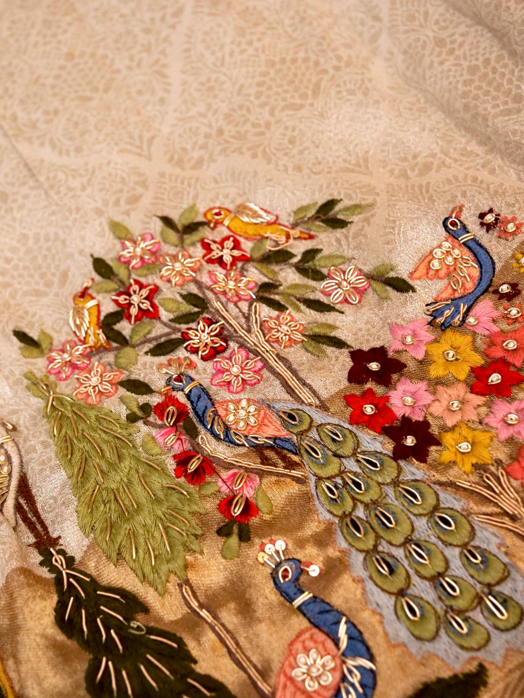 Banarasi Soft Silk Brocade Saree with Meenakari Zardozi Embroidery