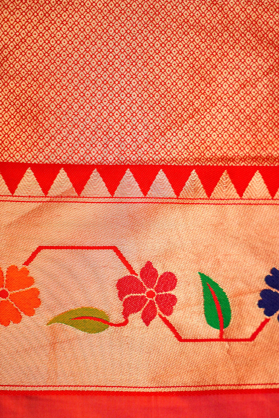 Beige Banarasi Tissue Silk Meenakari Saree with Paithani Border Pallu