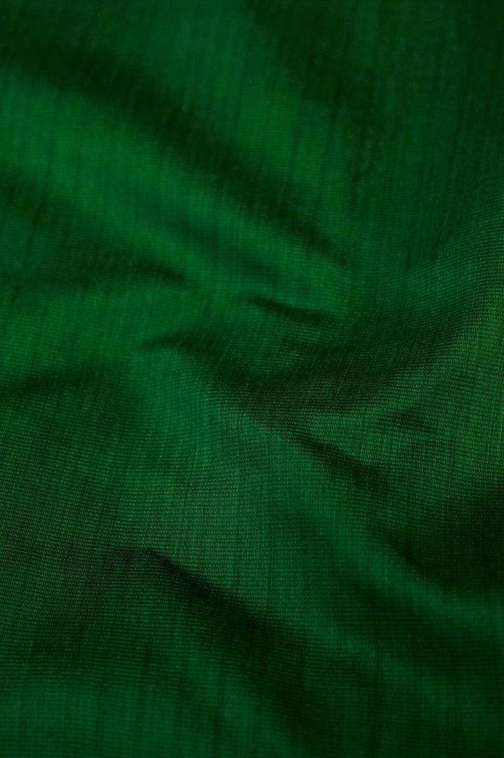 Green Dupion Silk Suit Set with White Block Print Dupatta