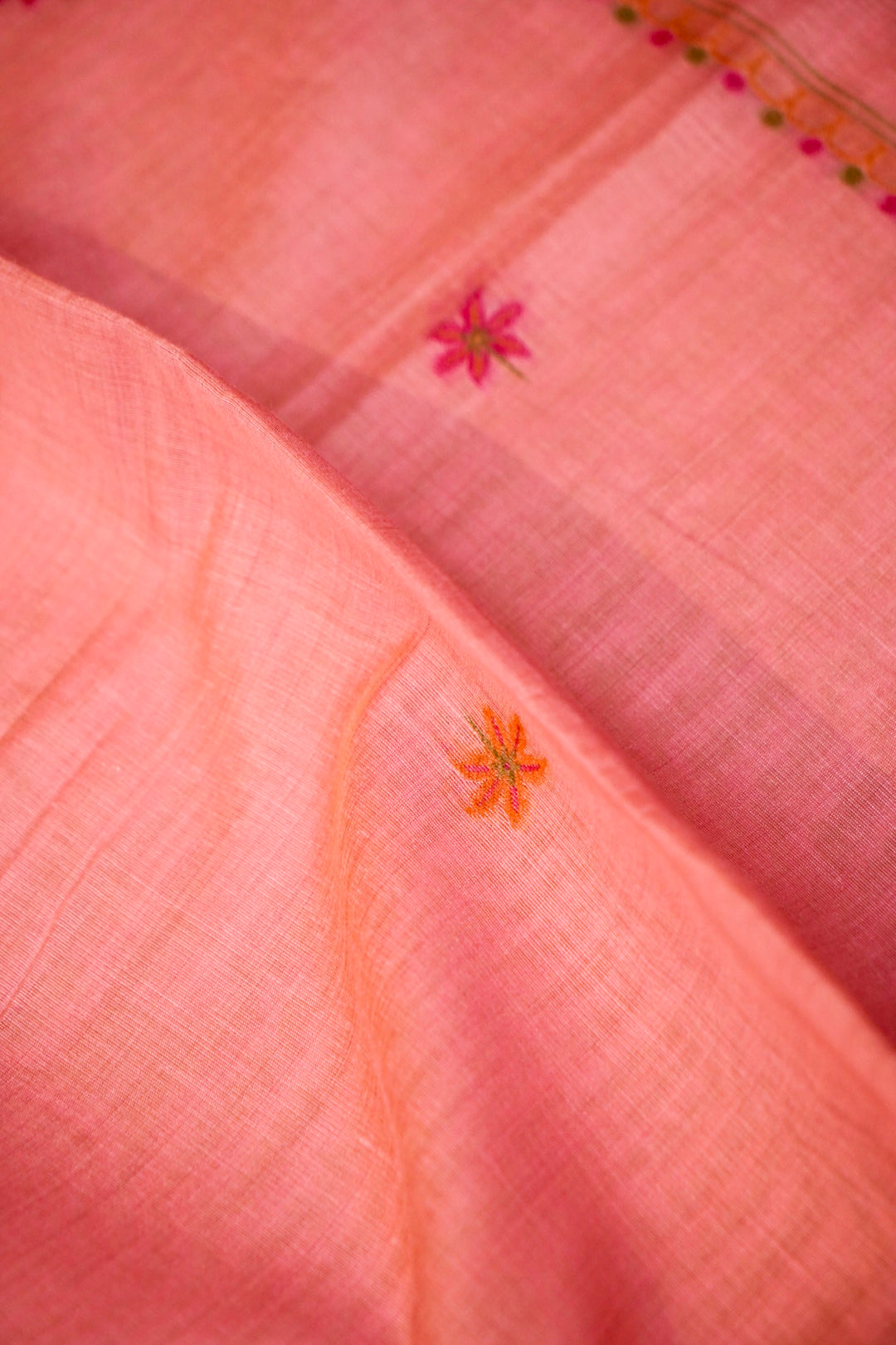 Blush Pink Floral Embroidered Unstitched Suit Set