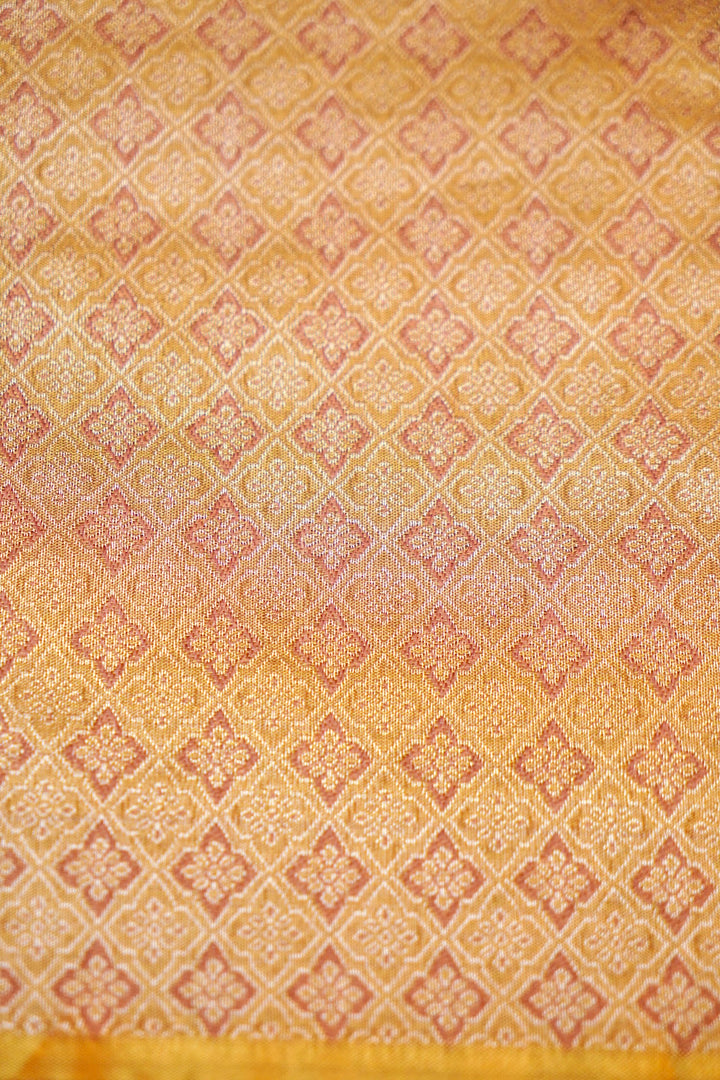 Golden Banarasi Tissue Silk Saree with Zari Nandi Motifs