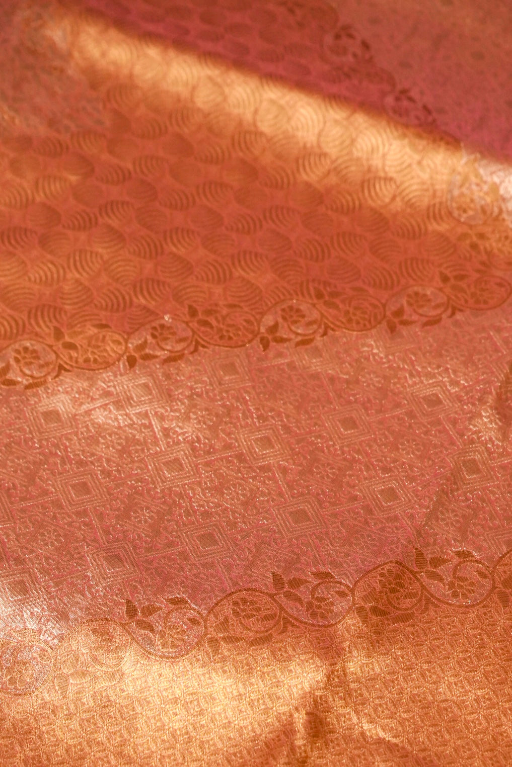 Pastel Pink Bridal Meenakari Glow Designer Tissue Silk Saree View 4