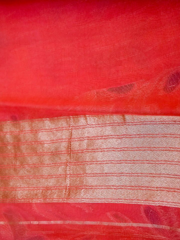 Banarasi Pink Meenakari Khaddi Georgette Saree with handbrush Meena