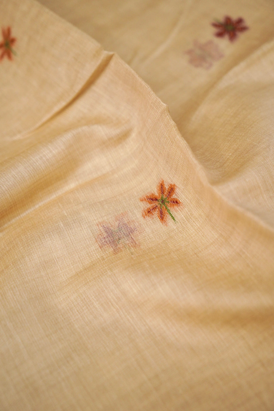 Graceful Beige Meenakari Floral Cotton Silk Suit Set