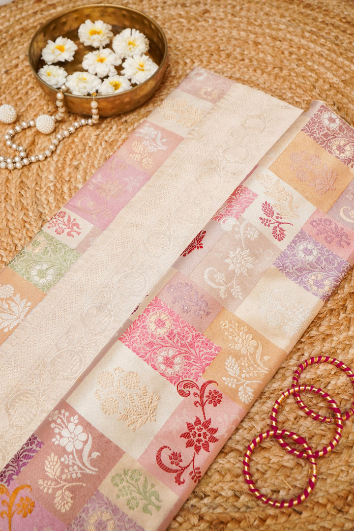 Handloom Banarasi Kadwa Pure Katan Silk Rangkaat Saree