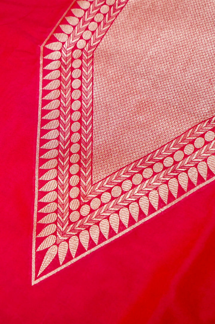 Fuchsia Pink Modal Silk Co-Ord Set with Intricate Woven Design