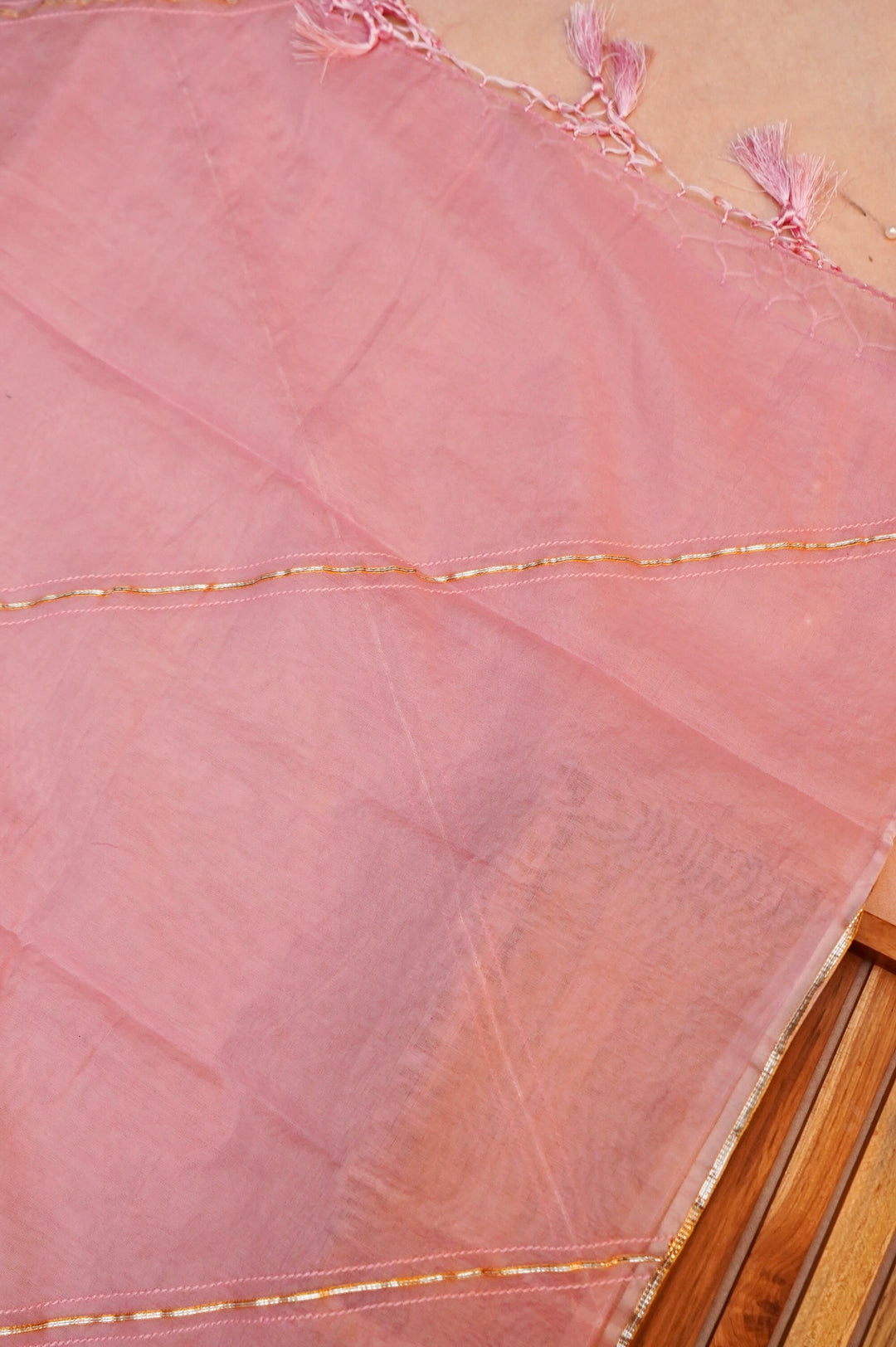 Unstitched Pastel Pink Pure Muslin Silk Suit with Hand Embroidery
