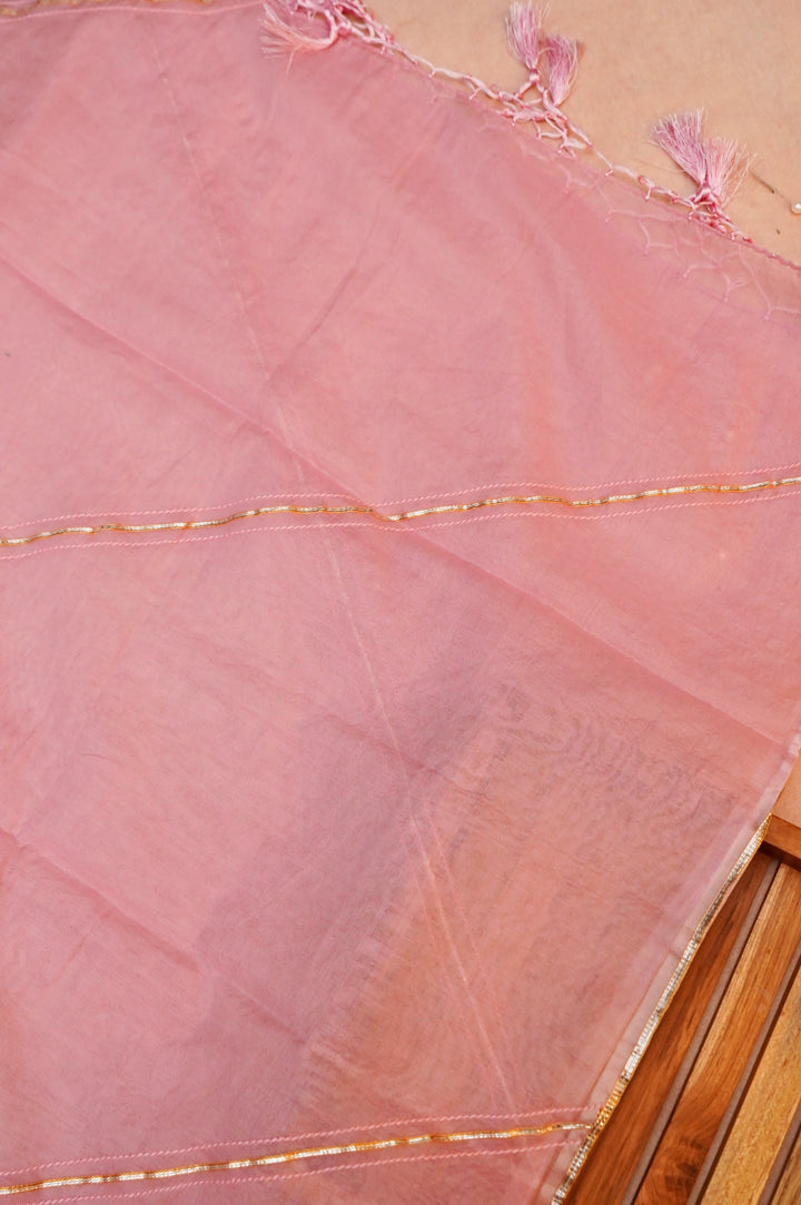 Unstitched Pastel Pink Pure Muslin Silk Suit with Hand Embroidery