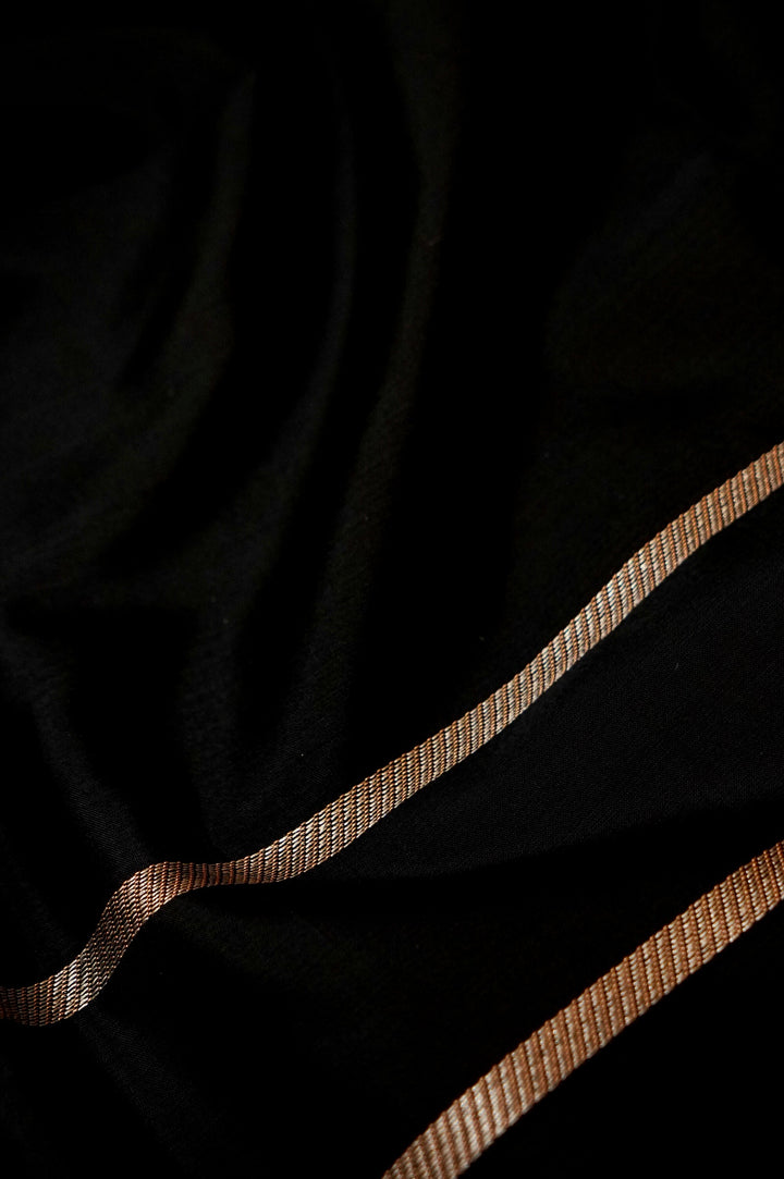 Black Satin Silk Raw Mango Inspired Sona Rupa Weave Cord Set View 6