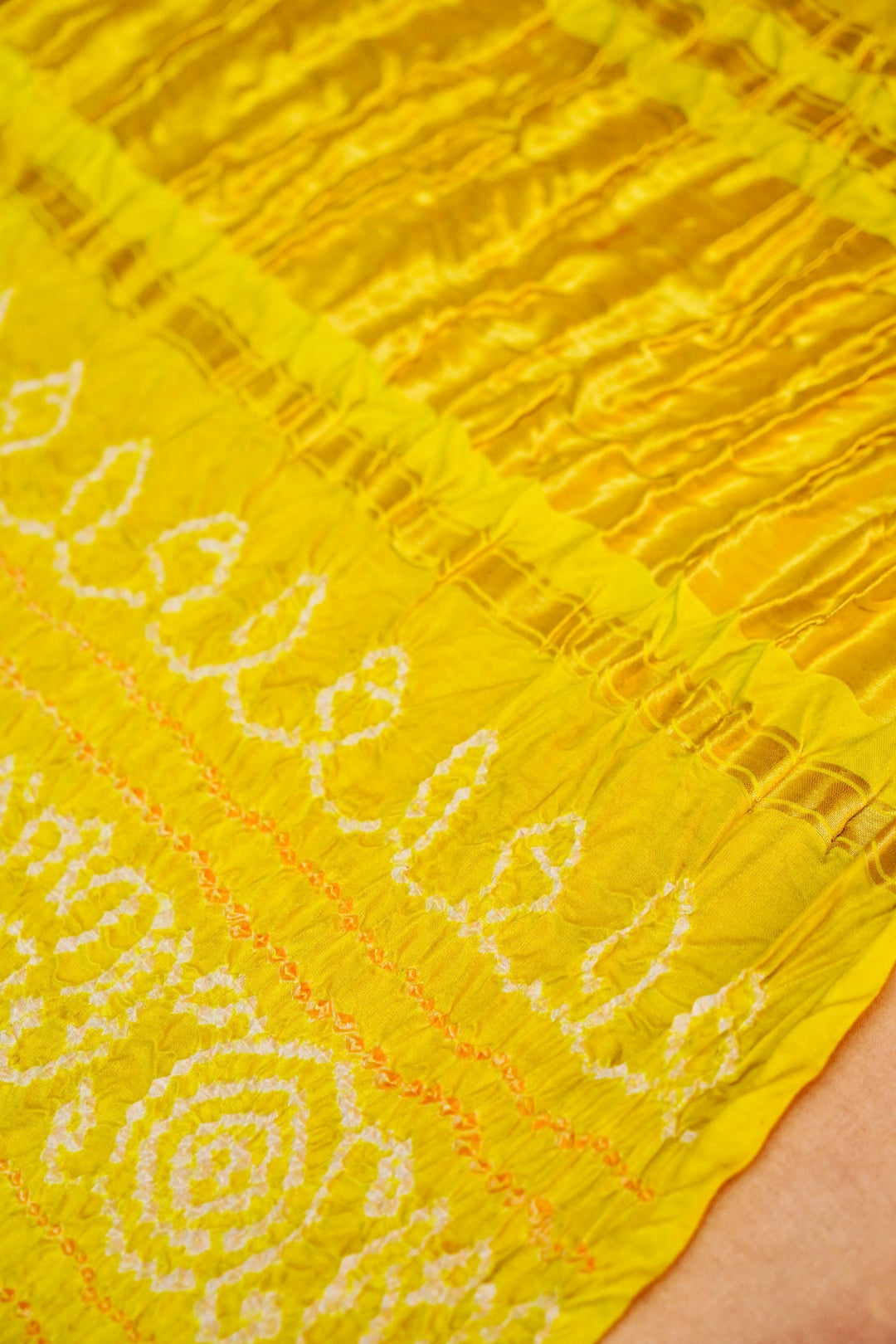 Sunny Elegance Yellow Gharchola Silk Saree for Haldi Ceremony with Zari Checks