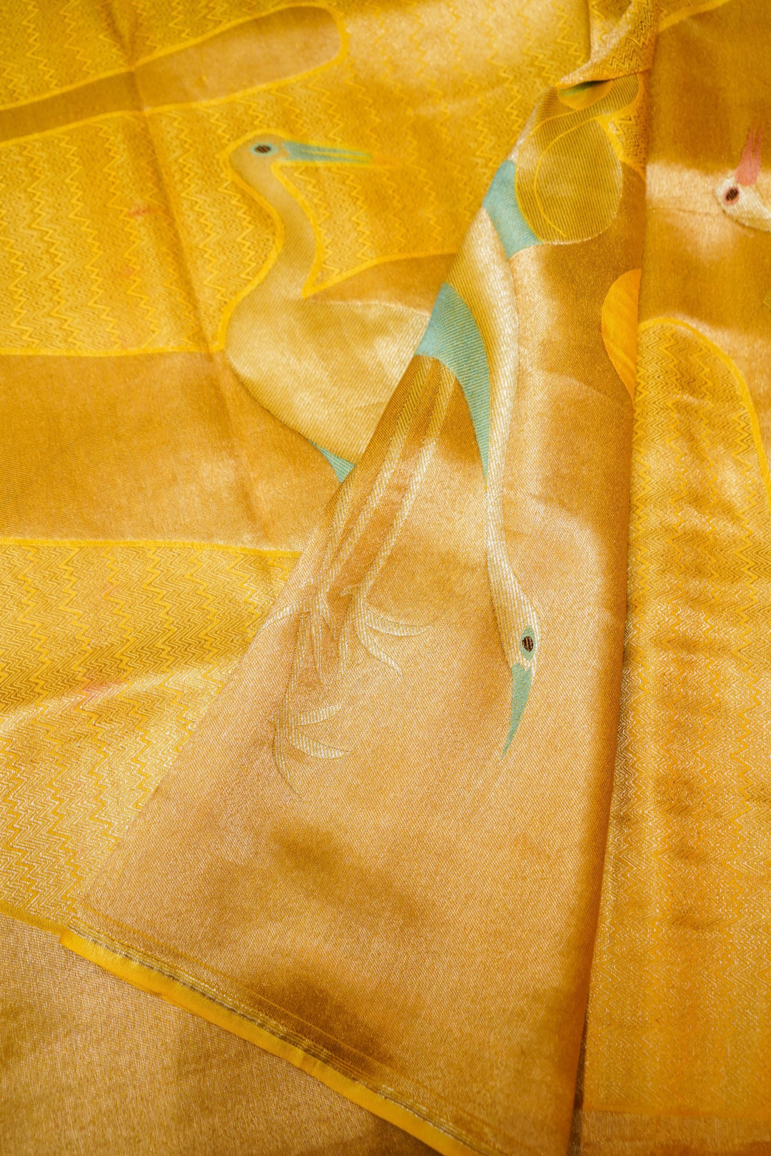 Haldi Wear Yellow Pure Mashru Saree with Contemporary Design Patterns