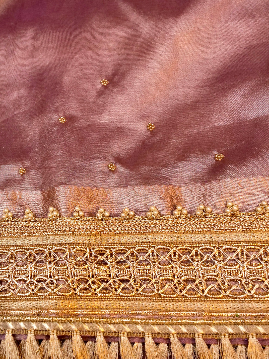 Nita Ambani Inspired Maharani Tissue Silk Saree with Gayatri Mantra Pallu
