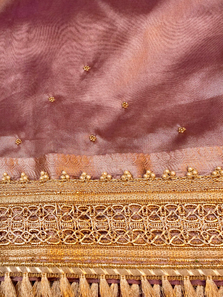 Nita Ambani Inspired Maharani Tissue Silk Saree with Gayatri Mantra Pallu