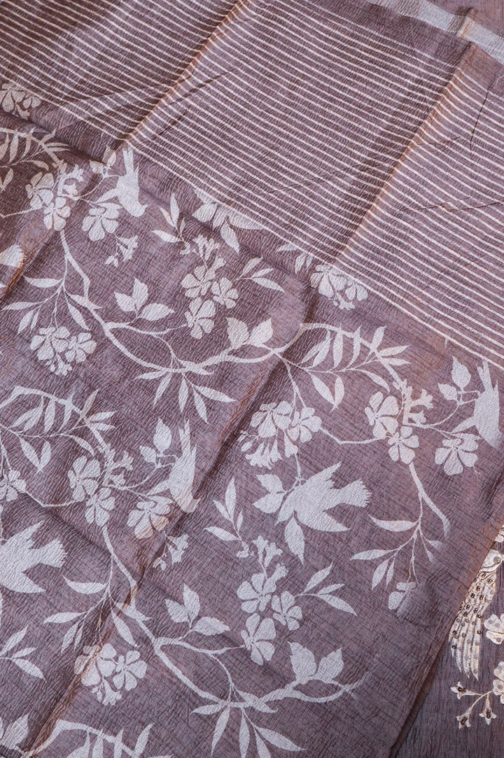 Banarasi Crush Tissue Silk Suit Set with Embroidery & Printed Work