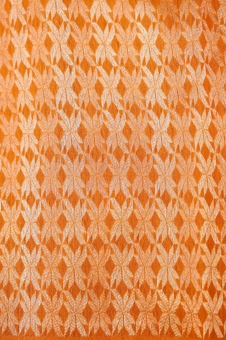 Yellow Pure Banarasi Silk Saree with Stripes & Shibori Weaving Haldi Ceremony