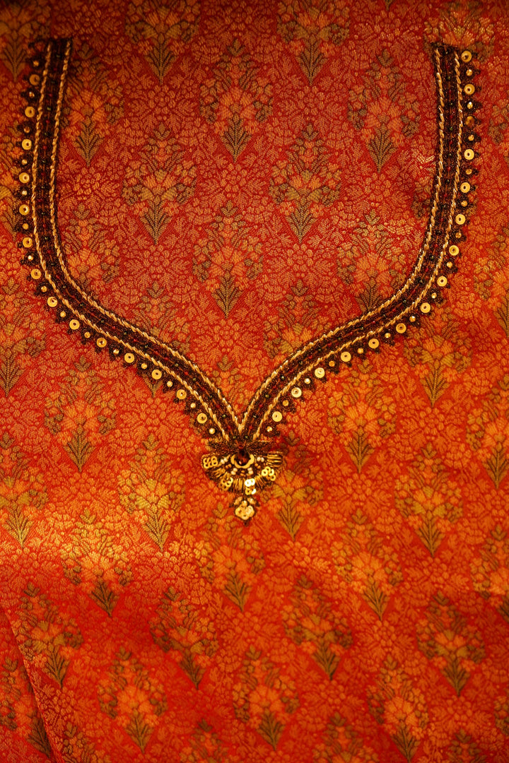 Silver Gold Tissue Saree with Zari and Kundan Embroidery
