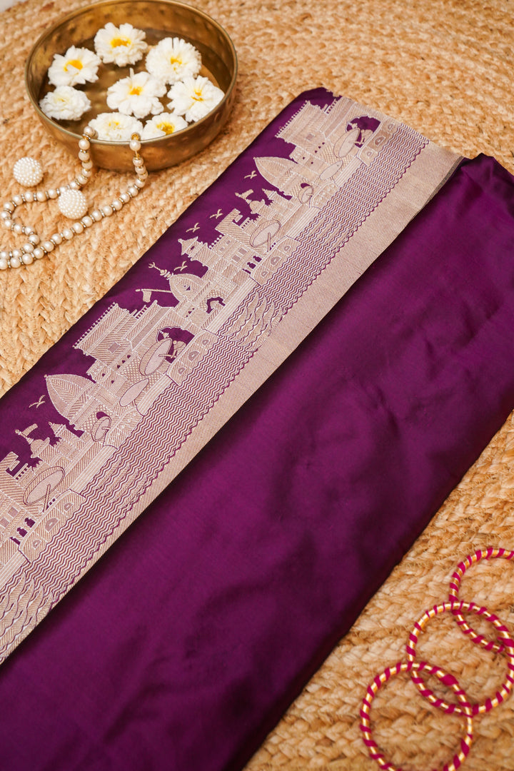 Pure Banarasi Katan Silk Handloom Kadwa Ghat Saree