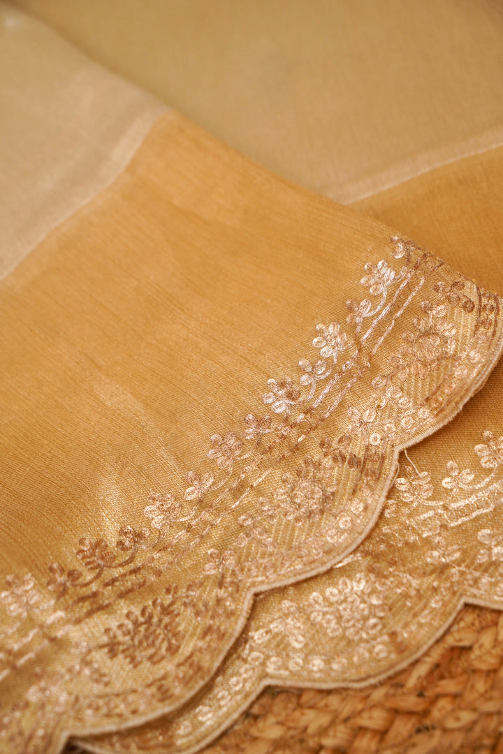 Designer Banarasi Soft Brocade Saree with Pita Zari Hand Embroidery