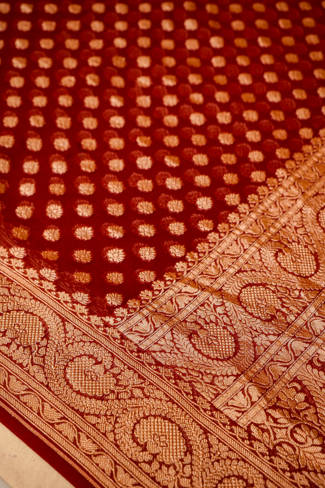 Maroon Bootidar Grace Khaddi Georgette Saree View 4