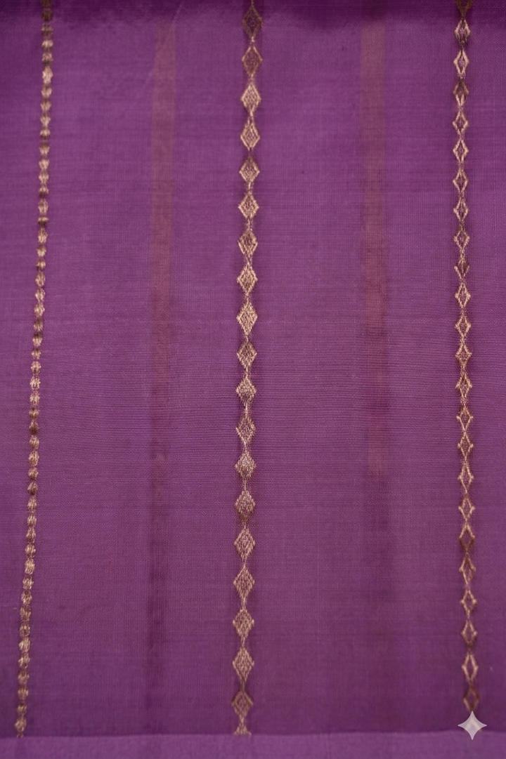 Handwoven Purple Banarasi Pure Puna Silk Saree with Meenakari Booti