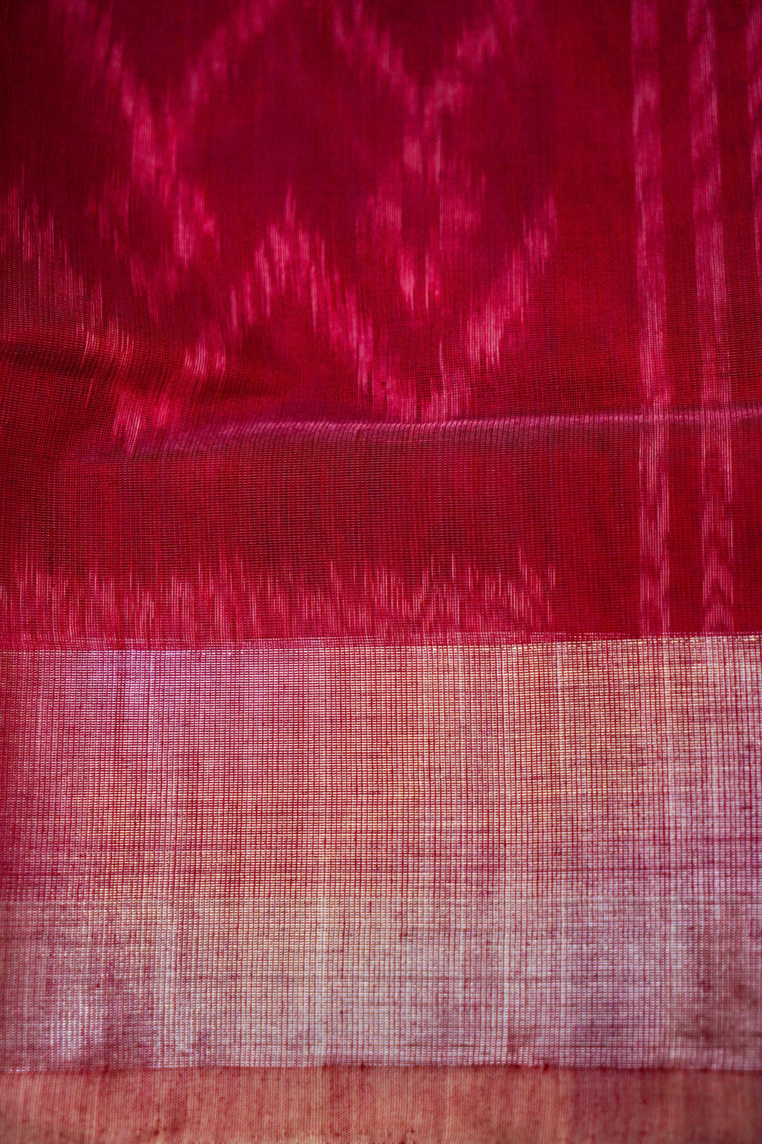 Banarasi Patola Wine Cotton Silk Saree with All-Over Geometrical Print