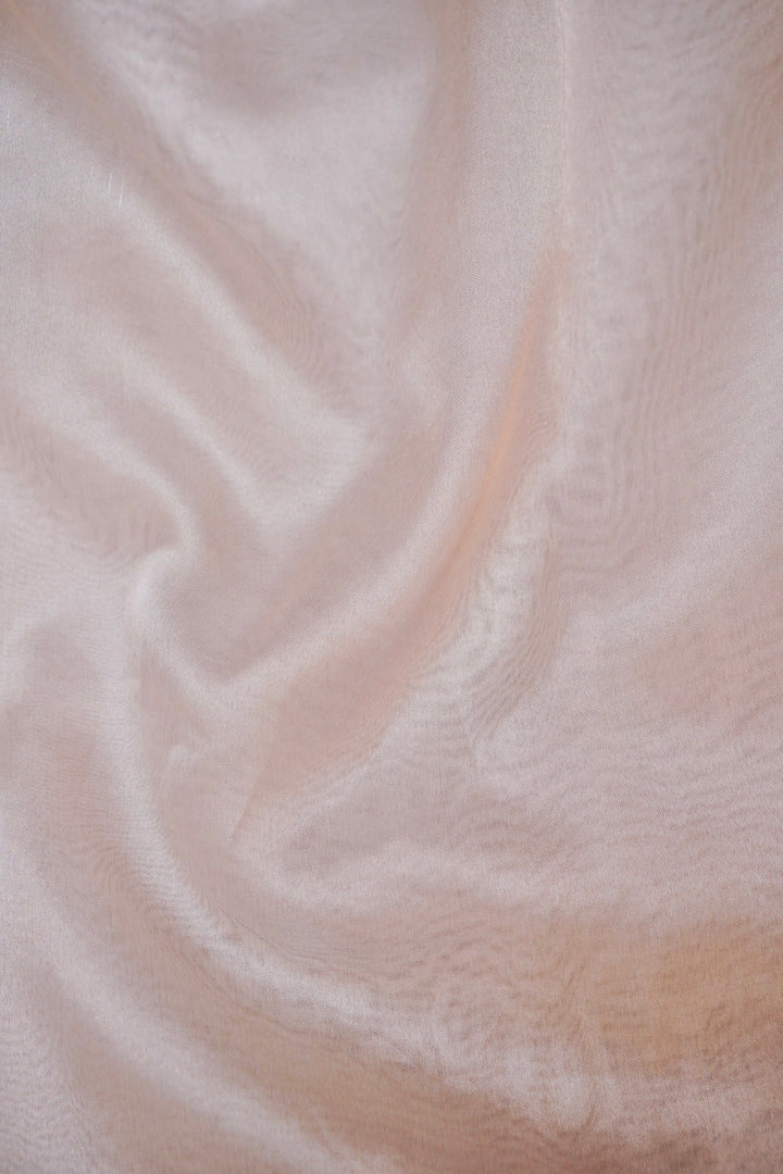 Handwoven Banarasi Plain Silver Tissue Silk Fabric