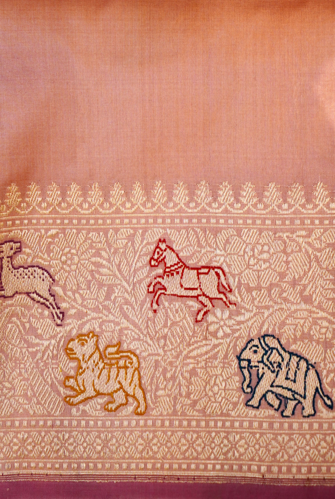 Vanrajya – Handwoven Rangkat Banarasi Shikargah Tissue Katan Silk Saree