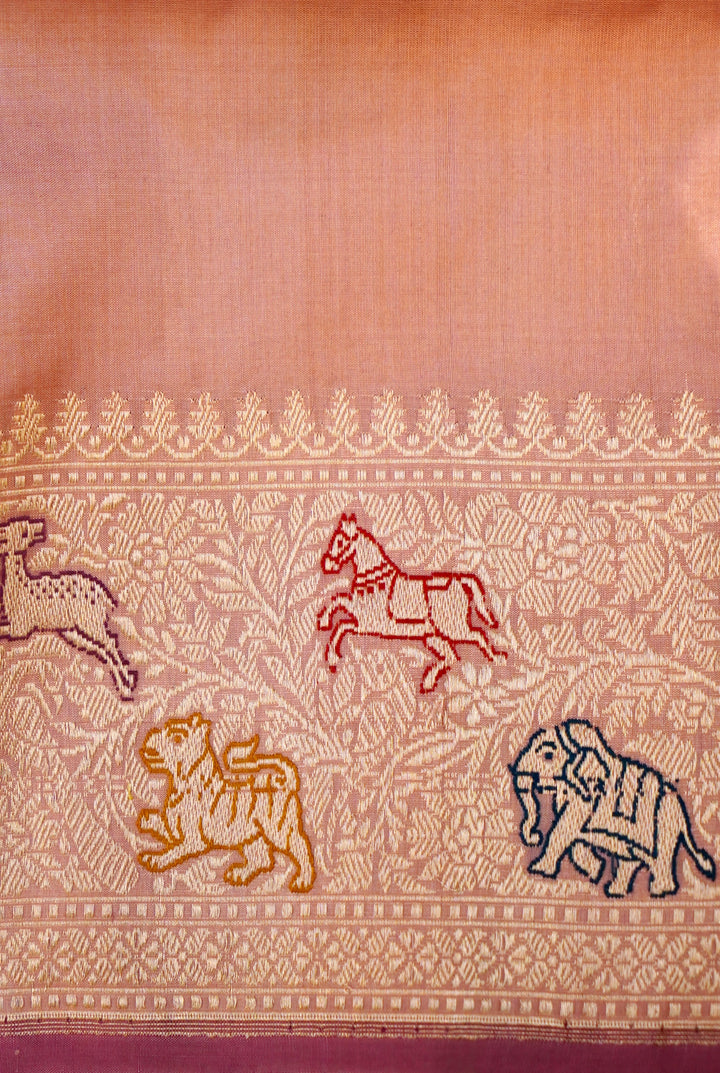 Vanrajya – Handwoven Rangkat Banarasi Shikargah Tissue Katan Silk Saree
