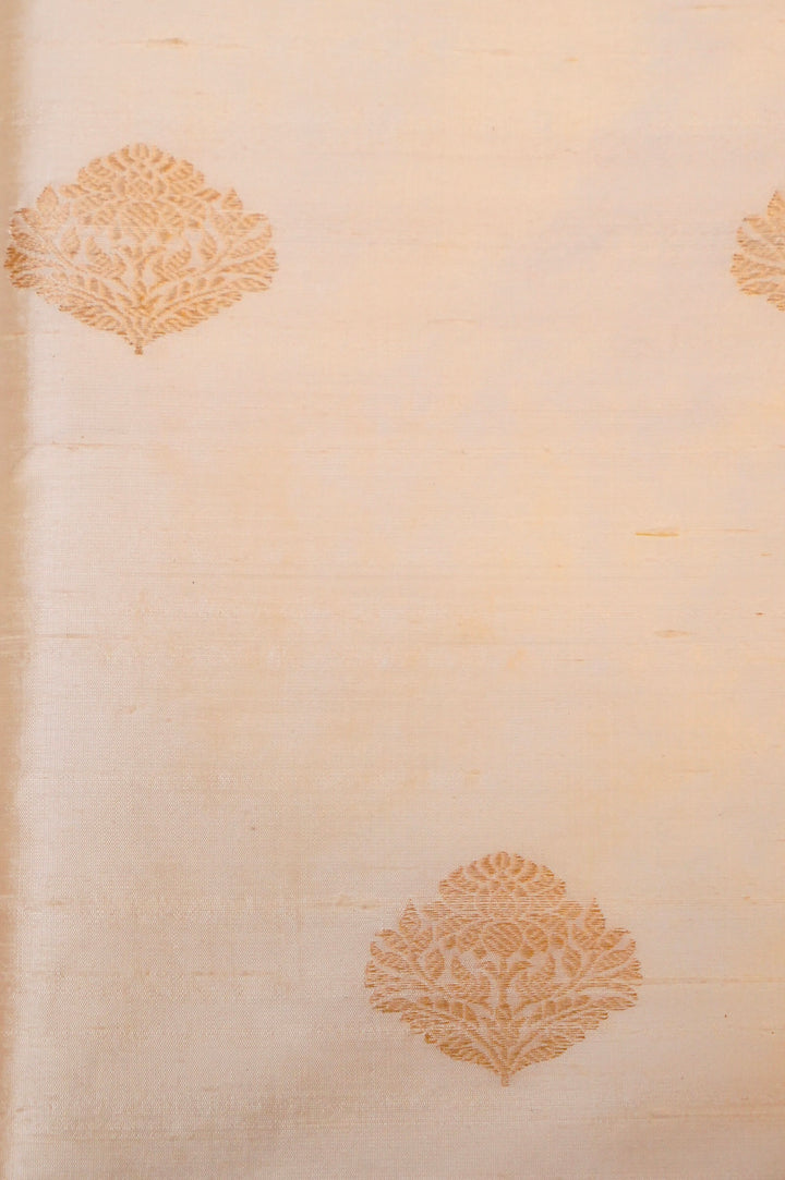 White Pure Handloom Raw Silk Dyeable Suit with Organza Dupatta