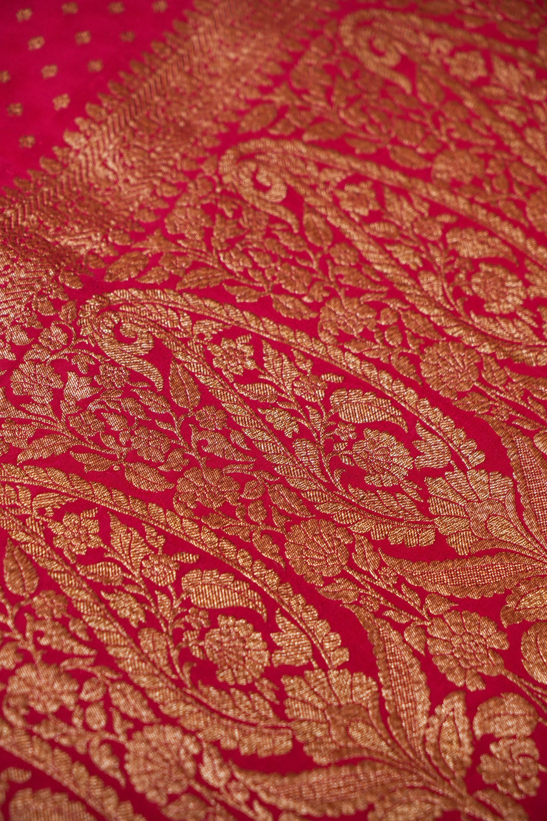 Vibrant Magenta Pink Handloom Pure Khaddi Crepe Silk Saree