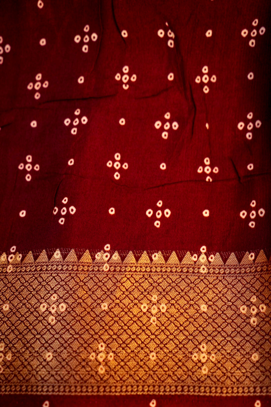 Noir Aura Black Banarasi Crepe Silk Ajrak Print Saree