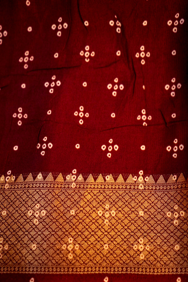 Noir Aura Black Banarasi Crepe Silk Ajrak Print Saree