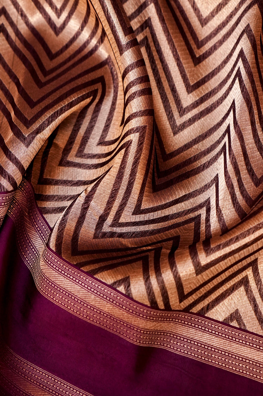 Royal Plum Charm – Purple Pure Handloom Organza Silk Patli Saree with Designer Weaving