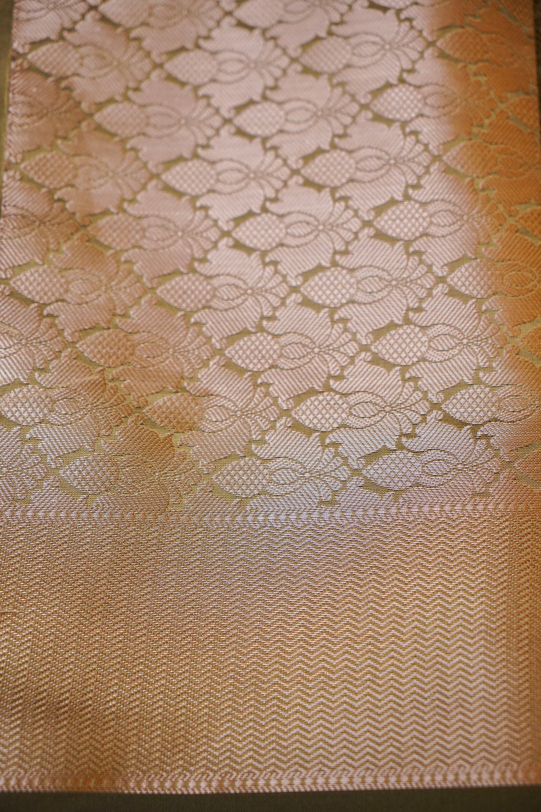 Olive Heritage Banarasi Modal Silk Ghat Design Saree View 6