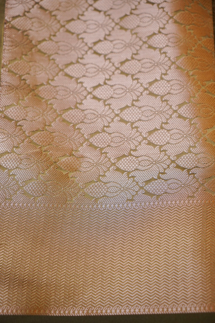 Olive Heritage Banarasi Modal Silk Ghat Design Saree View 6