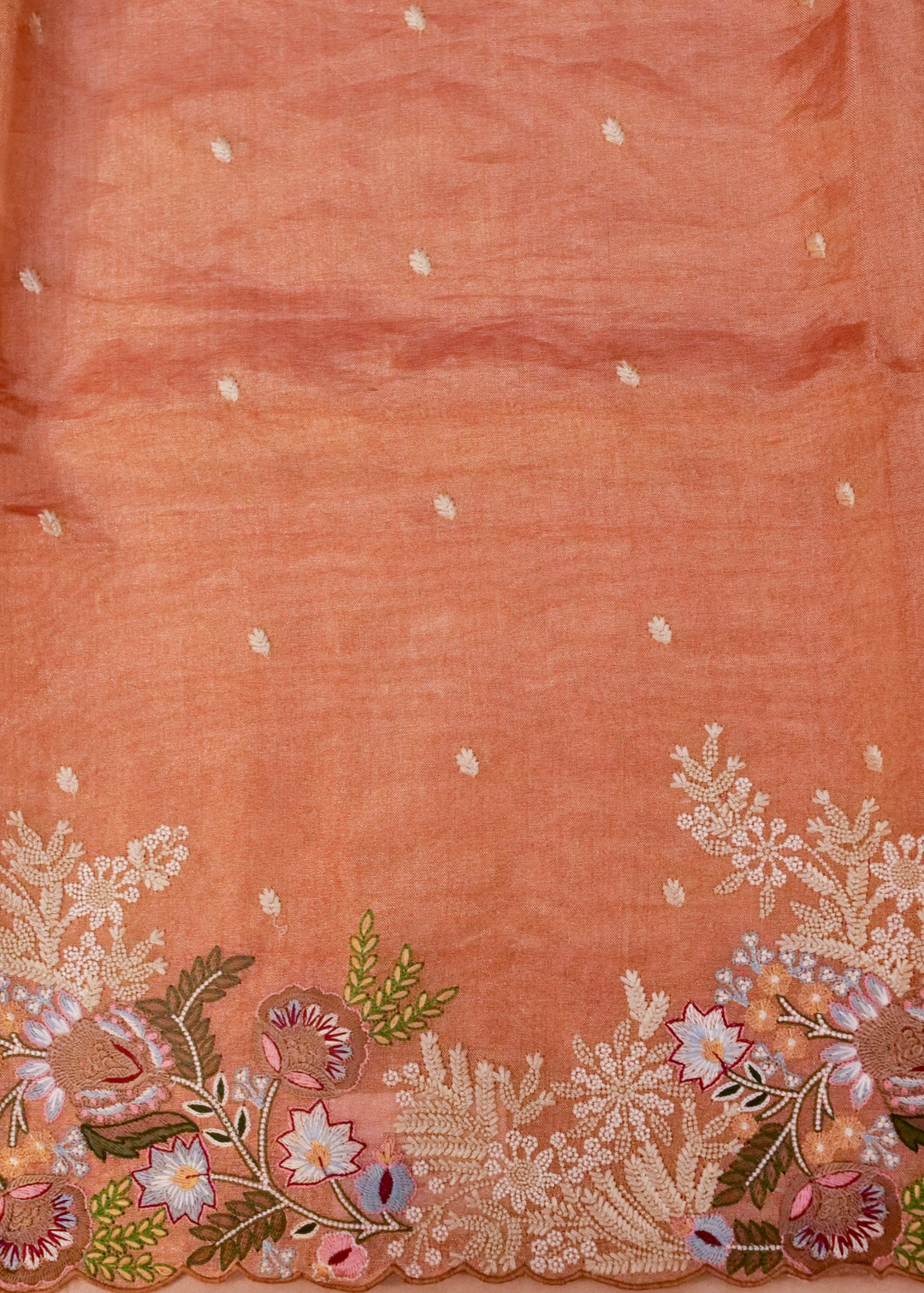 Anamika Khanna Inspired Pure Crush Tissue Silk Suit with Resham Meenakari Embroidery View 5