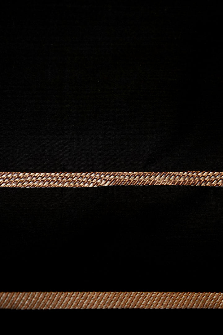Black Satin Silk Raw Mango Inspired Sona Rupa Weave Cord Set View 5