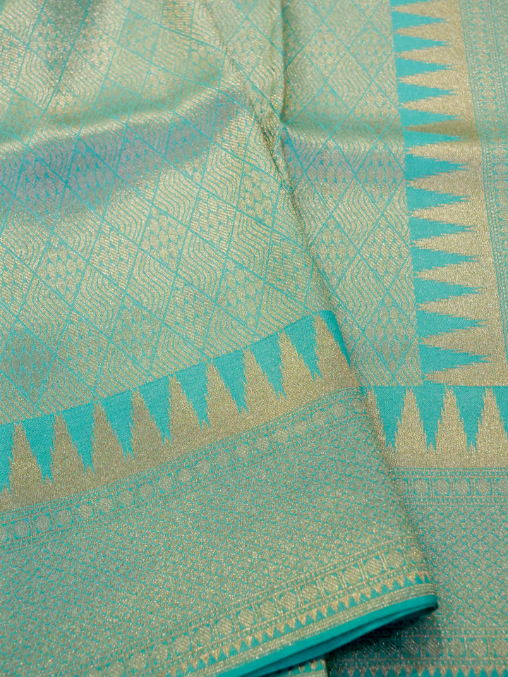 Banarasi Light Green Crepe Silk Saree with Zari Woven Design